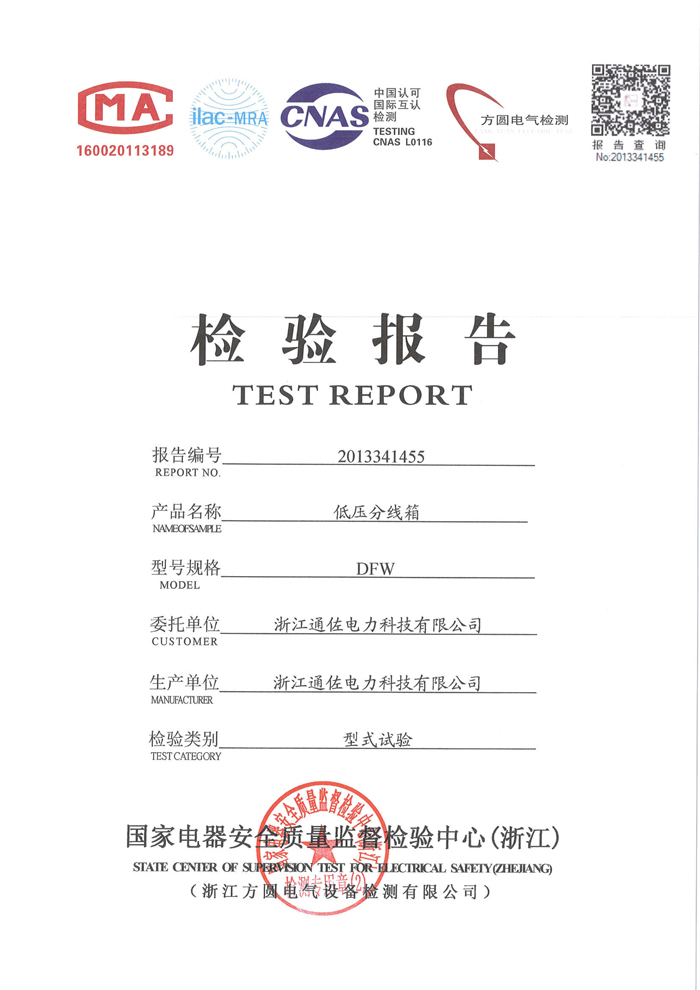 DFW试验报告